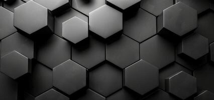 Black Hexagon Pattern Wall Abstract Background photo