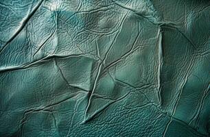 Close Up Of Teal Leather Upholstery With Button Detail photo