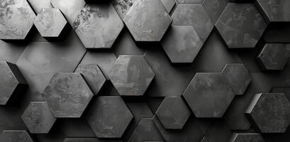 Abstract Black Hexagon Pattern Wall photo