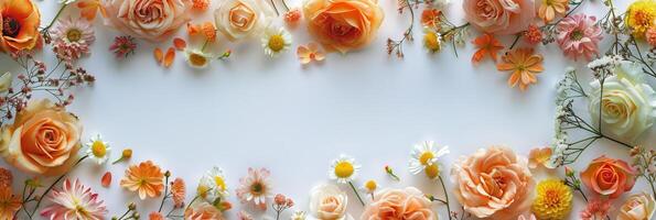 Colorful Flower Arrangement on White Background photo