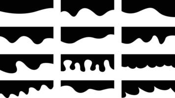 Border, lines, wave website divider collection. Geometric header template design. Modern social media icon separators. vector