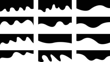 Border, lines, wave website divider collection. Geometric header template design. Modern social media icon separators. vector