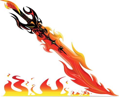 fiery magic sword. Fantasy, science fiction, games, films. A world of adventure and valor.