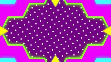 Retro style 90's design memphis vintage with zigzag frame background. Geometrical shapes. Bright glowing neon lights. Party concept. video