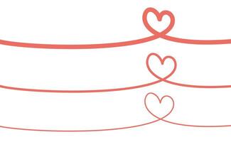 Heart continuous line drawing. Single contour heart for love design. vector