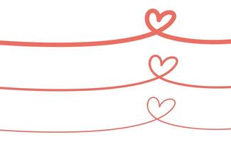 Heart continuous line drawing. Single contour heart for love design. vector