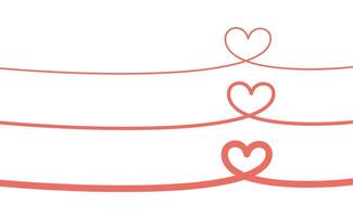Heart continuous line drawing. Single contour heart for love design. vector