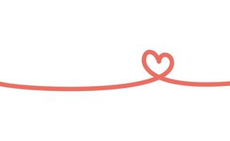 Heart continuous line drawing. Single contour heart for love design. vector