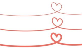 Heart continuous line drawing. Single contour heart for love design. vector