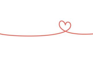 Heart continuous line drawing. Single contour heart for love design. vector