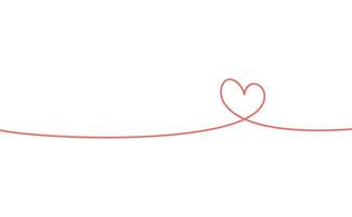 Heart continuous line drawing. Single contour heart for love design. vector