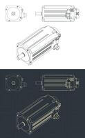 DC servo motor blueprints vector
