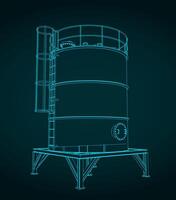 Storage tank illustration vector