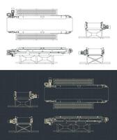 Conveyor line blueprints vector