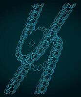 Gears and chain drive vector