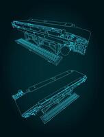 Conveyor line drawings vector