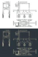 Straddle carrier blueprint vector