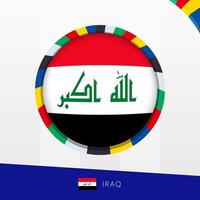 Iraq Flag with Colorful Circle Border. vector