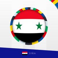 Syria Flag with Colorful Circle Border. vector