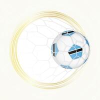 Football emblem with football ball with flag of Botswana in net, scoring goal for Botswana. vector