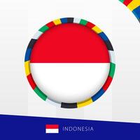 Indonesia Flag with Colorful Circle Border. vector