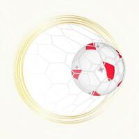 Football emblem with football ball with flag of Malta in net, scoring goal for Malta. vector