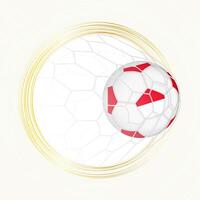Football emblem with football ball with flag of Monaco in net, scoring goal for Monaco. vector