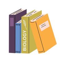 Stack of different books. Books in the hand drawn style. illustration with white isolated background. vector