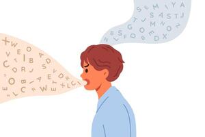 Man screams trying to manipulate people and instill misinformation in others to cause fear or hatred vector