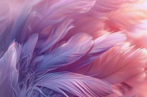 Close Up of Soft Purple and Pink Feathers photo