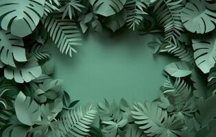 Papercraft Leopard Walking Through Lush Green Jungle photo