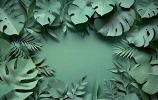 Papercraft Leopard Walking Through Lush Green Jungle photo