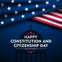 Happy Constitution and citizenship day United States Of America background illustration vector