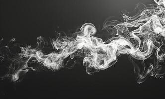 Abstract White Smoke Flowing on a Black Background photo
