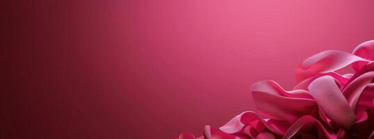 Closeup of Pink Satin Fabric Draped and Flowing in Waves photo