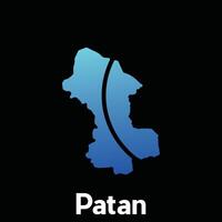 Map City of Patan World Map International template style, isolated on black background vector