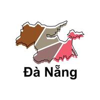 isolated illustration of simplified administrative map of Da Nang. Borders and names of the regions. suitable for your company vector