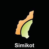 Map City of Simikot World Map International template style, isolated on black background vector