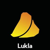 Map City of Lukla World Map International template style, isolated on black background vector