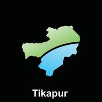 Map City of Tikapur World Map International template style, isolated on black background vector