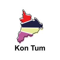 isolated illustration of simplified administrative map of Kon Tum. Borders and names of the regions. suitable for your company vector
