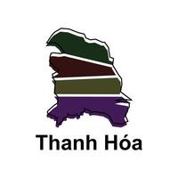 Map City of Thanh Hoa design template, World Map International template with outline graphic sketch style isolated on white background vector