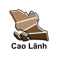 isolated illustration of simplified administrative map of Cao Lanh. Borders and names of the regions. suitable for your company vector