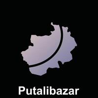 Map Of Putalibazar City Modern Simple, illustration design template vector