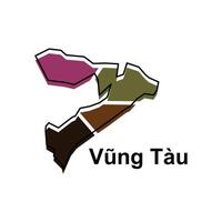 isolated illustration of simplified administrative map of Vung Tau. Borders and names of the regions. suitable for your company vector