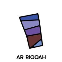 Map of the Ar Riqqah design template colorful. isolated on white background for education, infographic vector