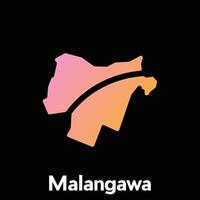 Map Of Malangawa City Modern Simple, illustration design template vector