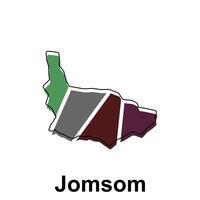 Map City of Jomsom World Map International template with outline graphic style, isolated on white background vector