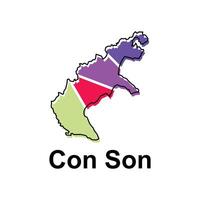 Map City of Con Son design template, World Map International template with outline graphic sketch style isolated on white background vector