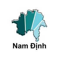 isolated illustration of simplified administrative map of Nam Dinh. Borders and names of the regions. suitable for your company vector
